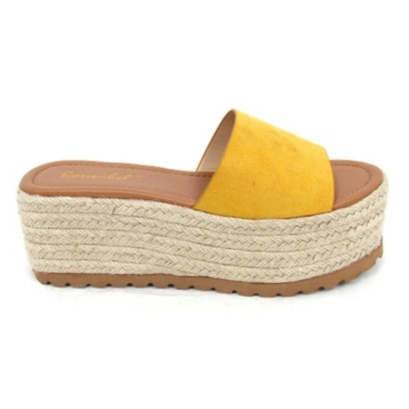 Bonnibel Mina Platform Espadrille Slide Mustard Yellow - Picture 9 of 9